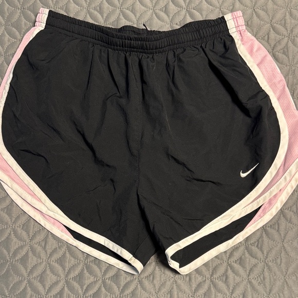 Nike Women's Black and Pink Athletic Shorts - Picture 1 of 5
